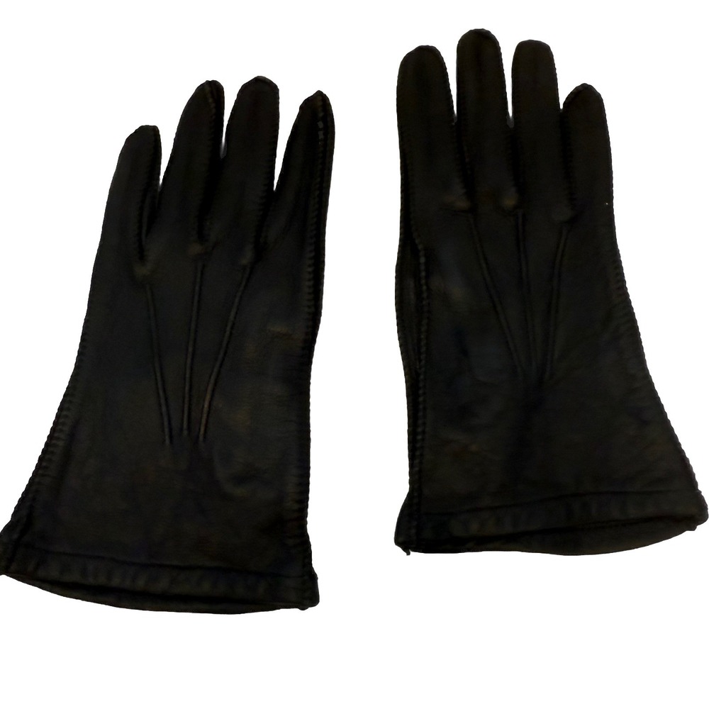 Vintage Leather‎ Gloves Black Women's Size Small 8 - 8.5